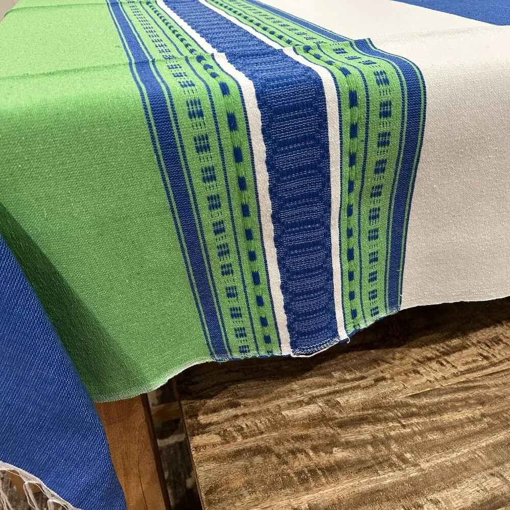 78'' Tablecloth from Oaxaca Mexico made with Handloom fabric. Handmade